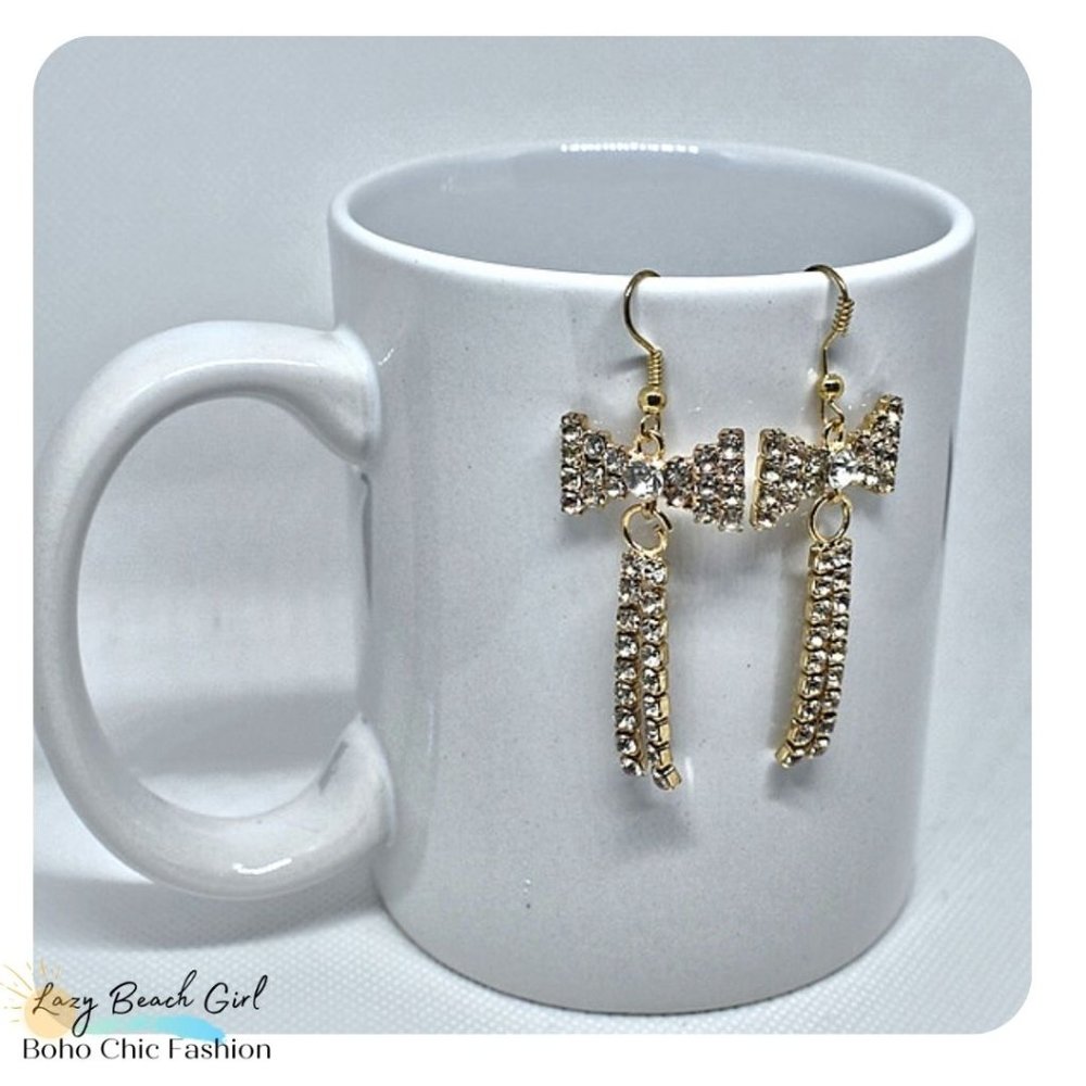 Bow Rhinestone Earrings
